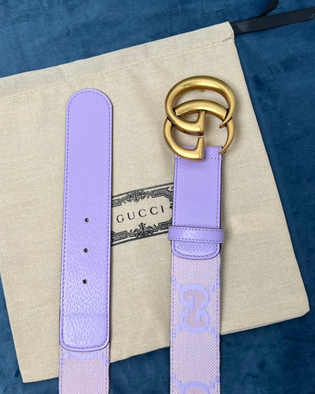 Gucci Marmont Belt – Lavender & Gold