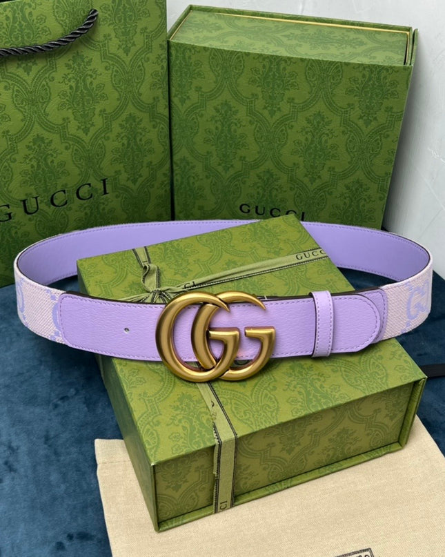 Gucci Marmont Belt – Lavender & Gold