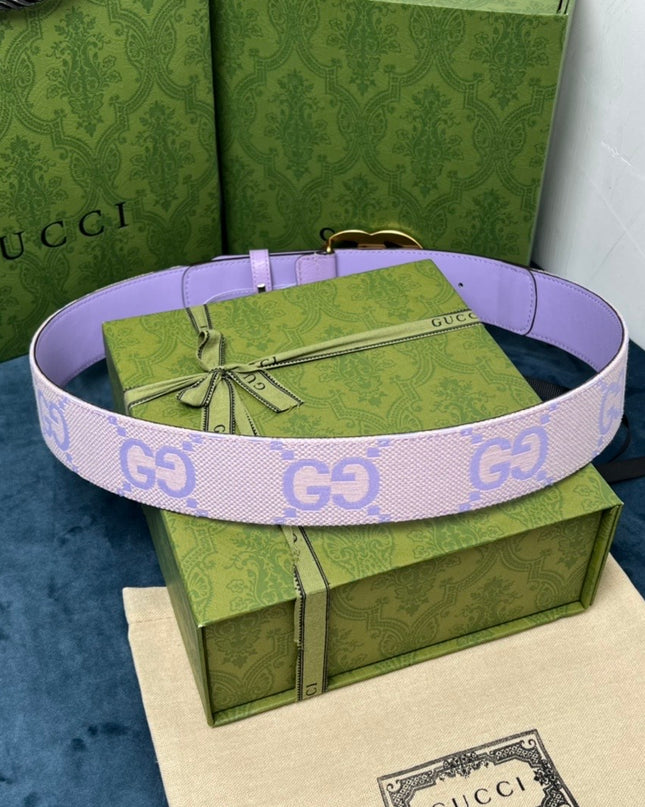 Gucci Marmont Belt – Lavender & Gold