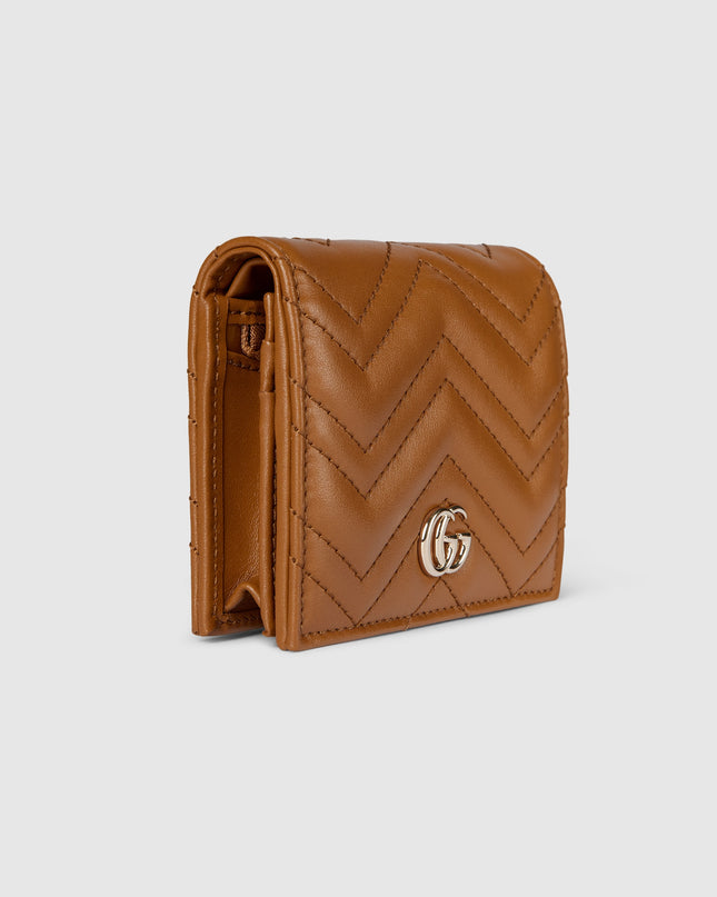 Gucci GG Marmont Matelassé Leather Card Case – Brown