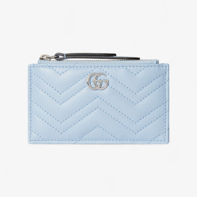 Gucci GG Marmont Matelassé Leather Card Case – Light Blue