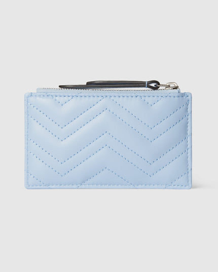 Gucci GG Marmont Matelassé Leather Card Case – Light Blue
