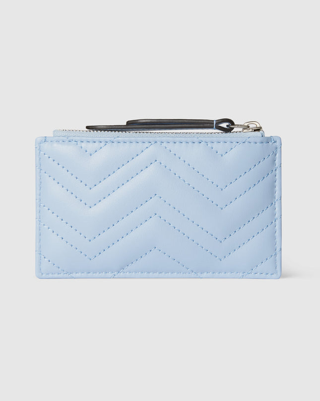 Gucci GG Marmont Matelassé Leather Card Case – Light Blue
