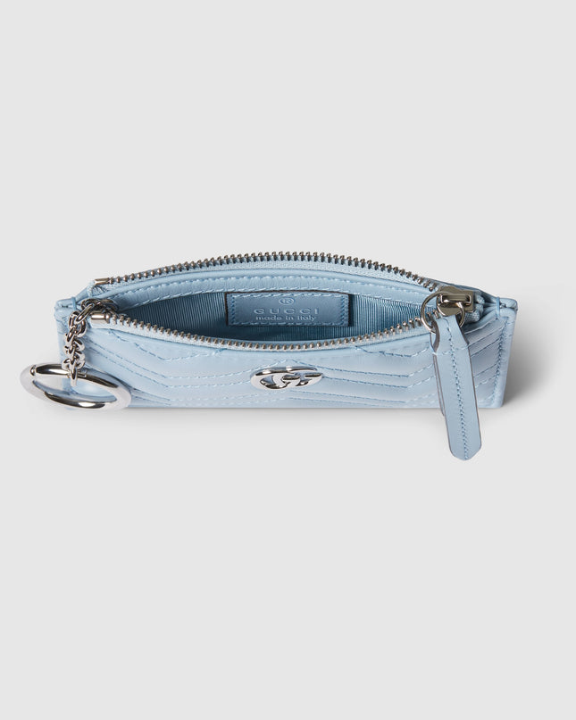 Gucci GG Marmont Matelassé Leather Card Case – Light Blue