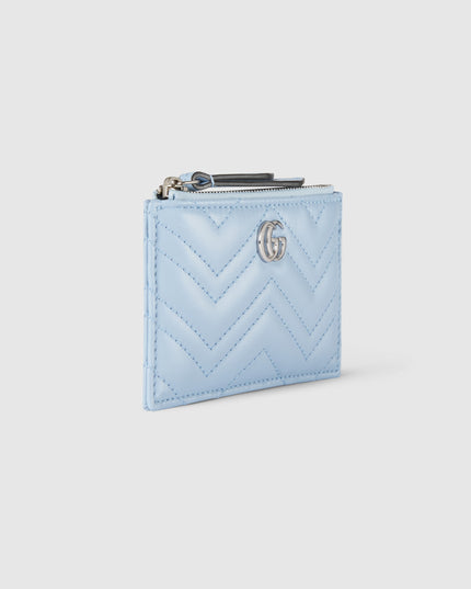 Gucci GG Marmont Matelassé Leather Card Case – Light Blue