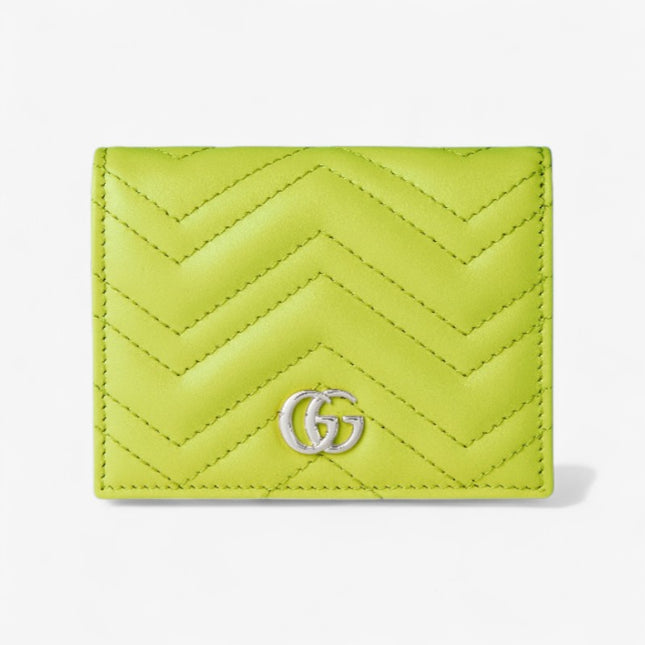 Gucci GG Marmont Matelassé Leather Card Case – Neon Green