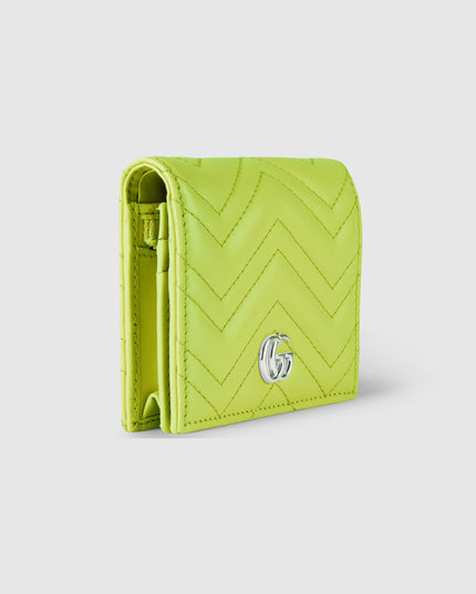 Gucci GG Marmont Matelassé Leather Card Case – Neon Green