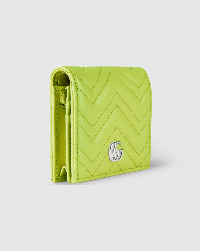 Gucci GG Marmont Matelassé Leather Card Case – Neon Green