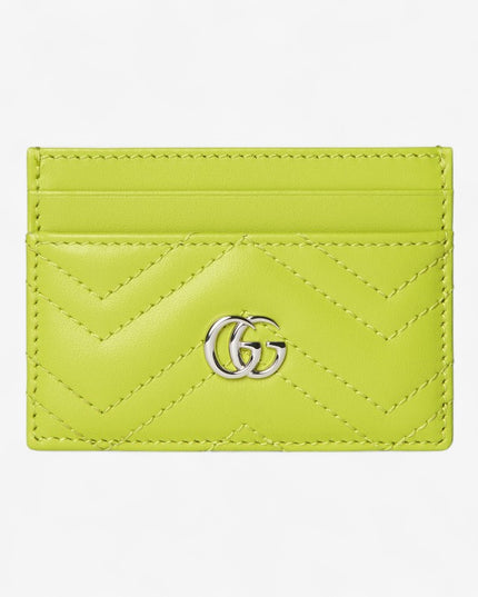 Gucci GG Marmont Matelassé Leather Card Holder – Neon Green