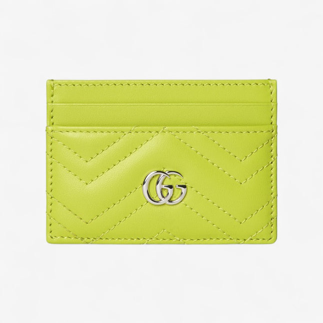 Gucci GG Marmont Matelassé Leather Card Holder – Neon Green
