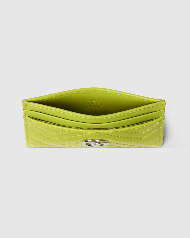 Gucci GG Marmont Matelassé Leather Card Holder – Neon Green