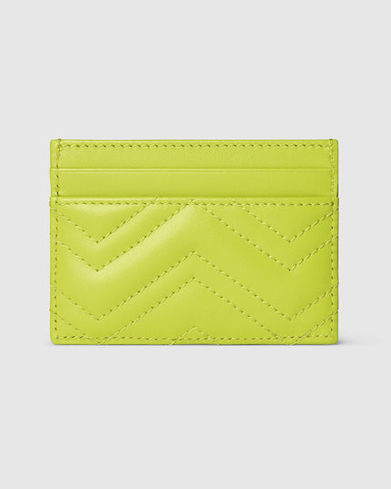 Gucci GG Marmont Matelassé Leather Card Holder – Neon Green