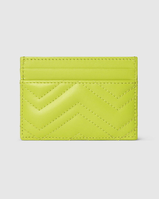 Gucci GG Marmont Matelassé Leather Card Holder – Neon Green