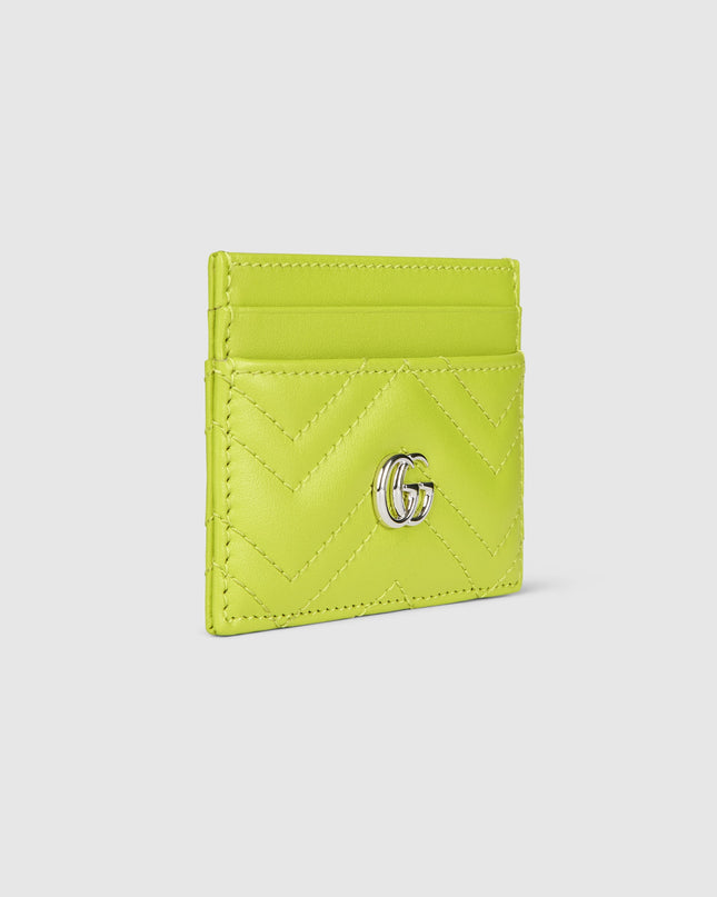 Gucci GG Marmont Matelassé Leather Card Holder – Neon Green