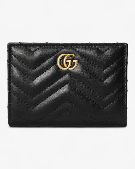 Gucci GG Marmont Matelassé Leather Compact Wallet – Black