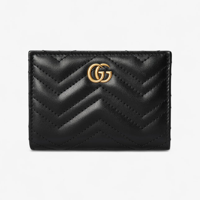 Gucci GG Marmont Matelassé Leather Compact Wallet – Black