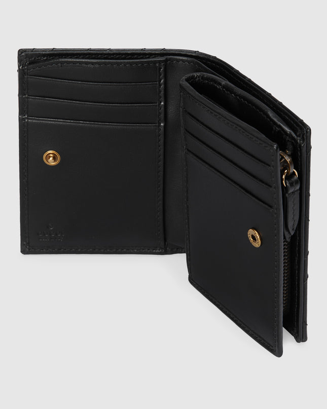 Gucci GG Marmont Matelassé Leather Compact Wallet – Black