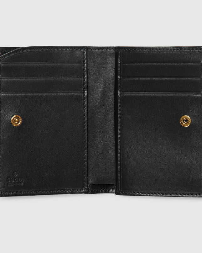 Gucci GG Marmont Matelassé Leather Compact Wallet – Black