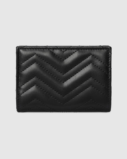 Gucci GG Marmont Matelassé Leather Compact Wallet – Black