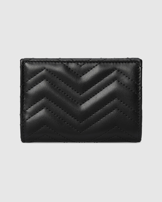 Gucci GG Marmont Matelassé Leather Compact Wallet – Black