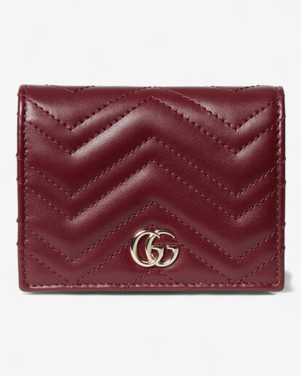 Gucci GG Marmont Matelassé Leather Compact Wallet – Burgundy