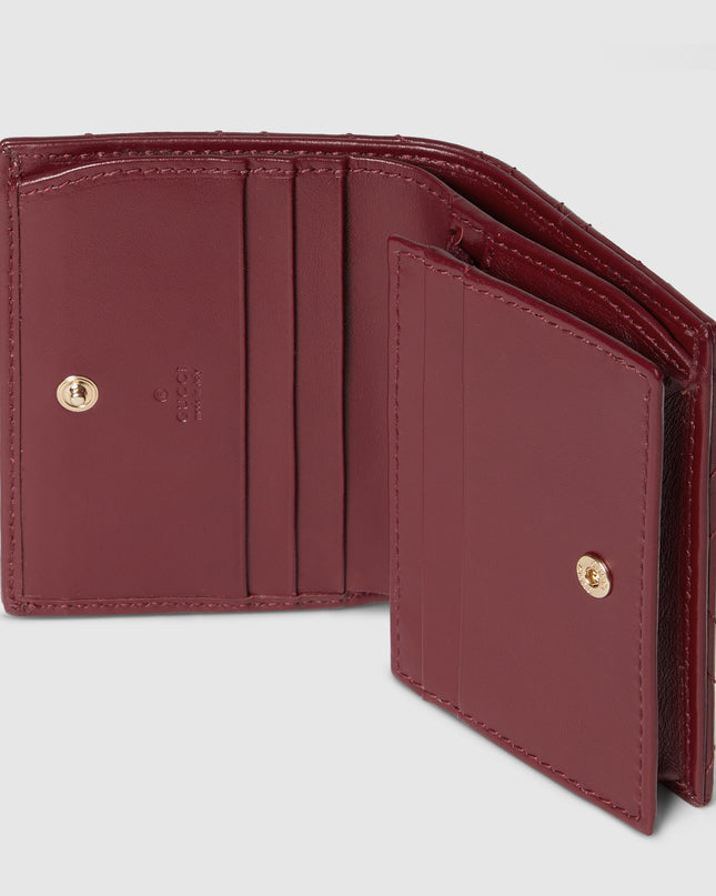 Gucci GG Marmont Matelassé Leather Compact Wallet – Burgundy