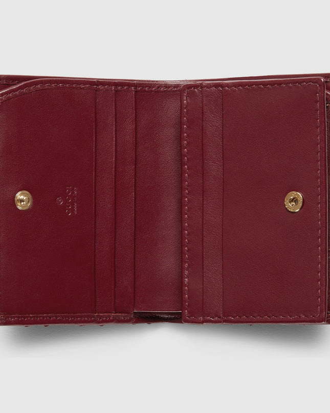 Gucci GG Marmont Matelassé Leather Compact Wallet – Burgundy