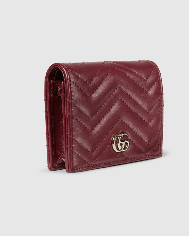 Gucci GG Marmont Matelassé Leather Compact Wallet – Burgundy