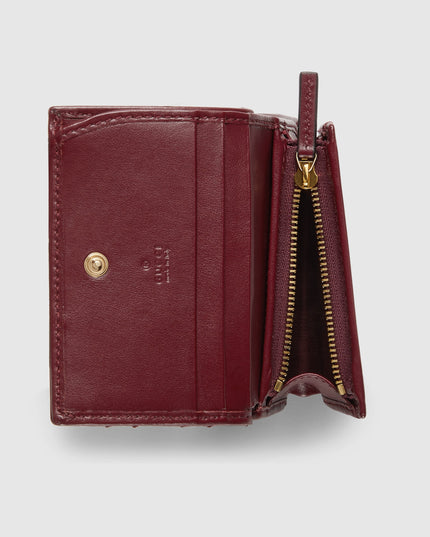 Gucci GG Marmont Matelassé Leather Compact Wallet – Burgundy