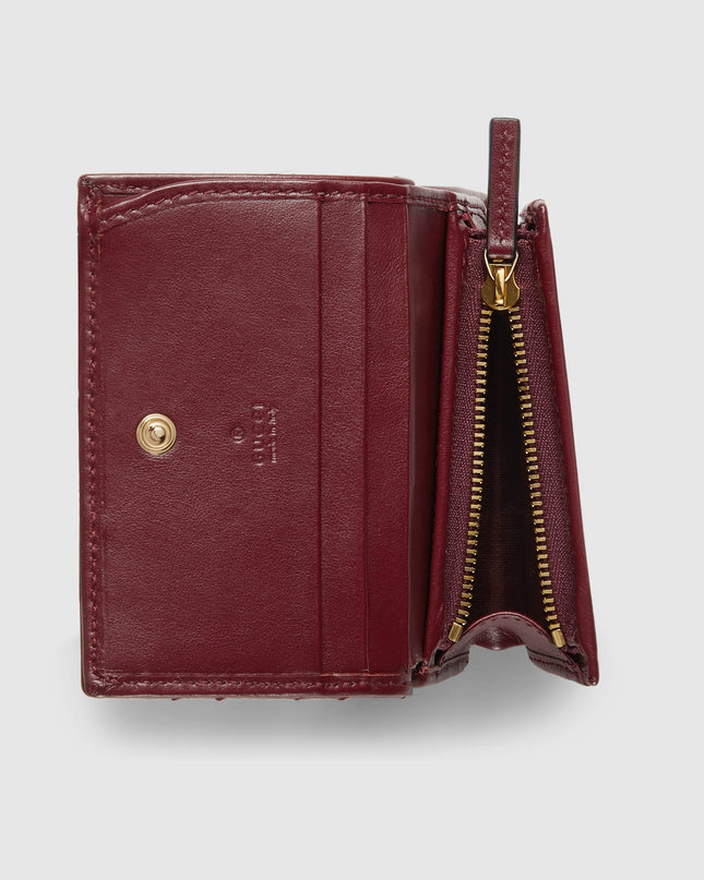 Gucci GG Marmont Matelassé Leather Compact Wallet – Burgundy