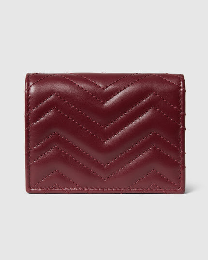 Gucci GG Marmont Matelassé Leather Compact Wallet – Burgundy
