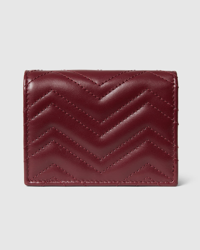 Gucci GG Marmont Matelassé Leather Compact Wallet – Burgundy
