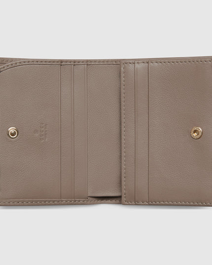 Gucci GG Marmont Matelassé Leather Compact Wallet – Taupe