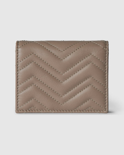 Gucci GG Marmont Matelassé Leather Compact Wallet – Taupe