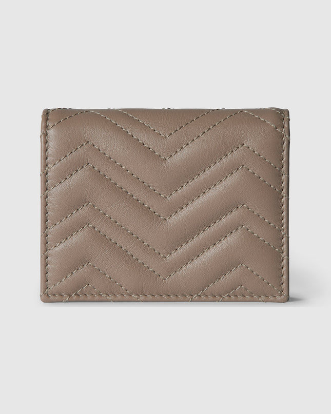 Gucci GG Marmont Matelassé Leather Compact Wallet – Taupe