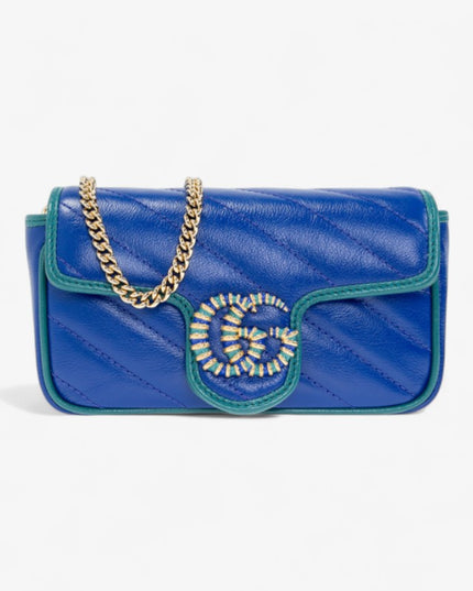Gucci GG Marmont Mini Bag – Blue Matelassé with Crystal GG