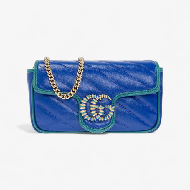 Gucci GG Marmont Mini Bag – Blue Matelassé with Crystal GG