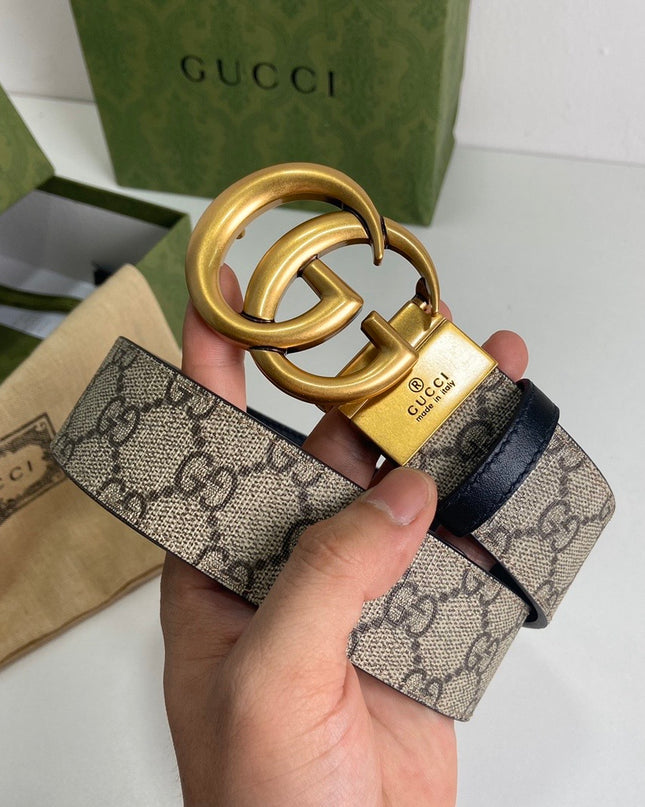 Gucci GG Marmont Reversible Belt 659416 – Black Leather