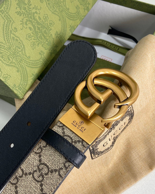 Gucci GG Marmont Reversible Belt 659416 – Black Leather