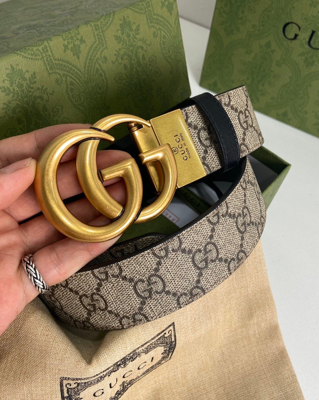 Gucci GG Marmont Reversible Belt 659416 – Black Leather