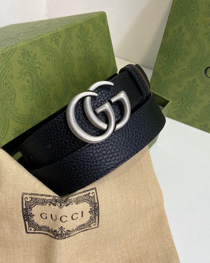 Gucci GG Marmont Reversible Thin Belt 643847 – Black & Brown