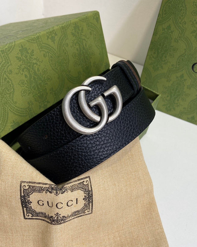 Gucci GG Marmont Reversible Thin Belt 643847 – Black & Brown