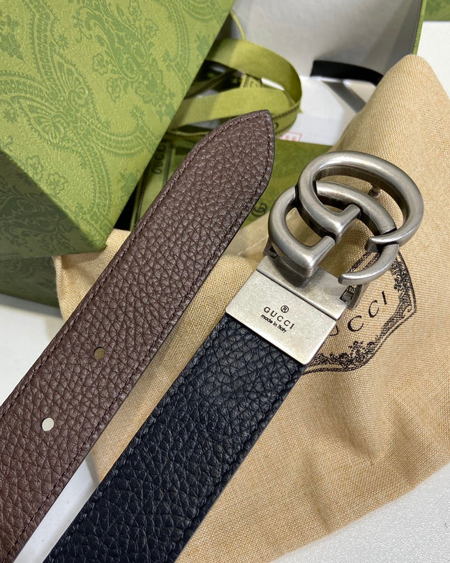 Gucci GG Marmont Reversible Thin Belt 643847 – Black & Brown