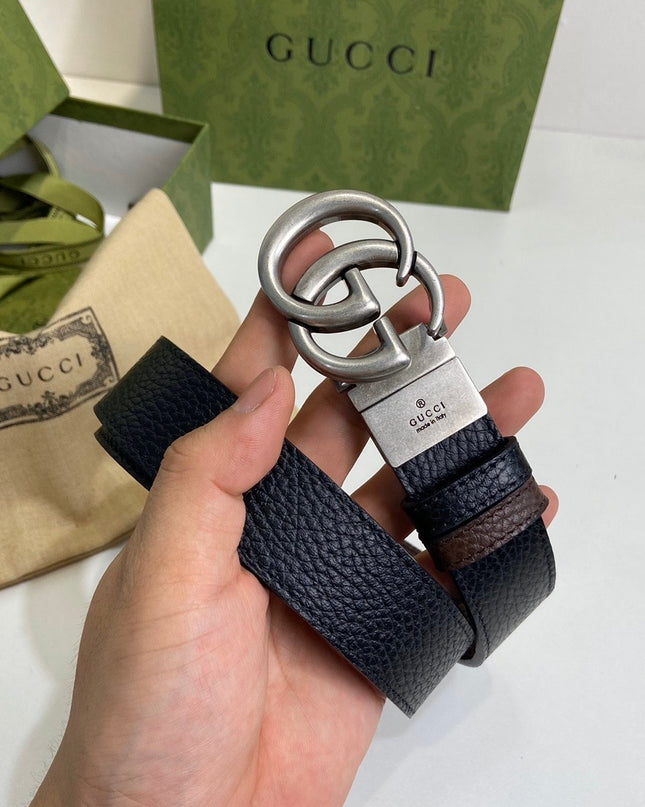 Gucci GG Marmont Reversible Thin Belt 643847 – Black & Brown