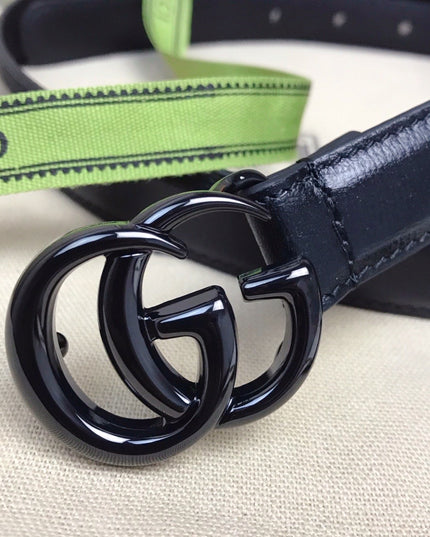 Gucci GG Marmont Thin Belt 409417 – Black Leather