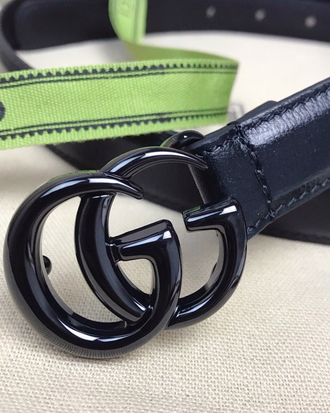 Gucci GG Marmont Thin Belt 409417 – Black Leather
