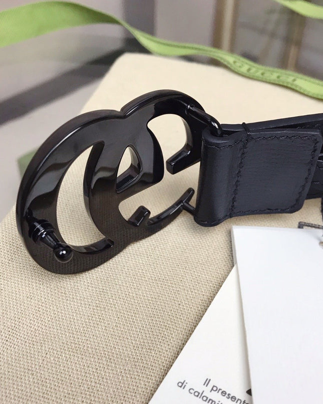 Gucci GG Marmont Thin Belt 414516 – Black Leather