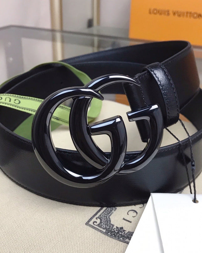 Gucci GG Marmont Wide Belt 400593 – Black Leather