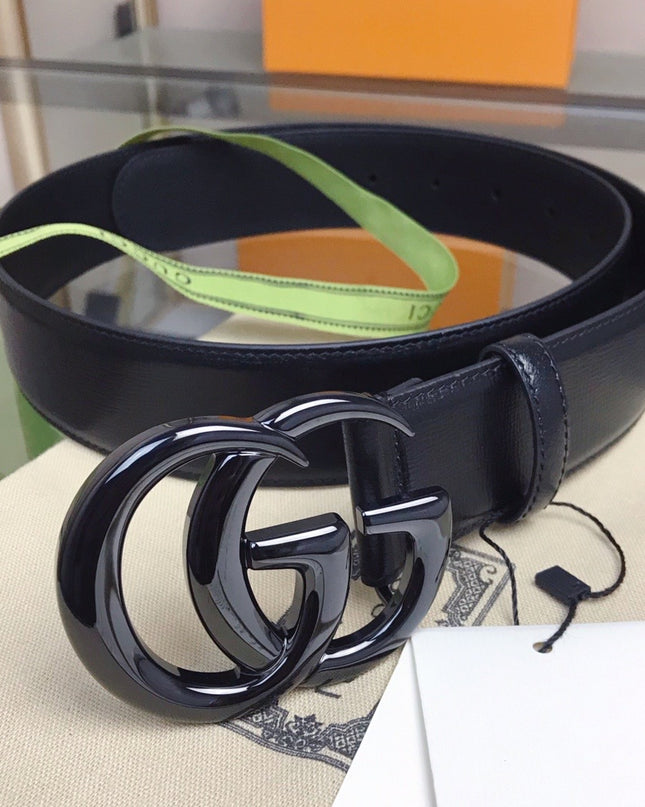 Gucci GG Marmont Wide Belt 400593 – Black Leather