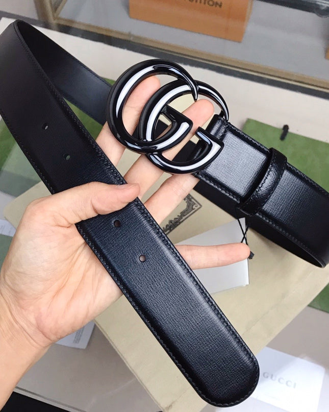 Gucci GG Marmont Wide Belt 400593 – Black Leather